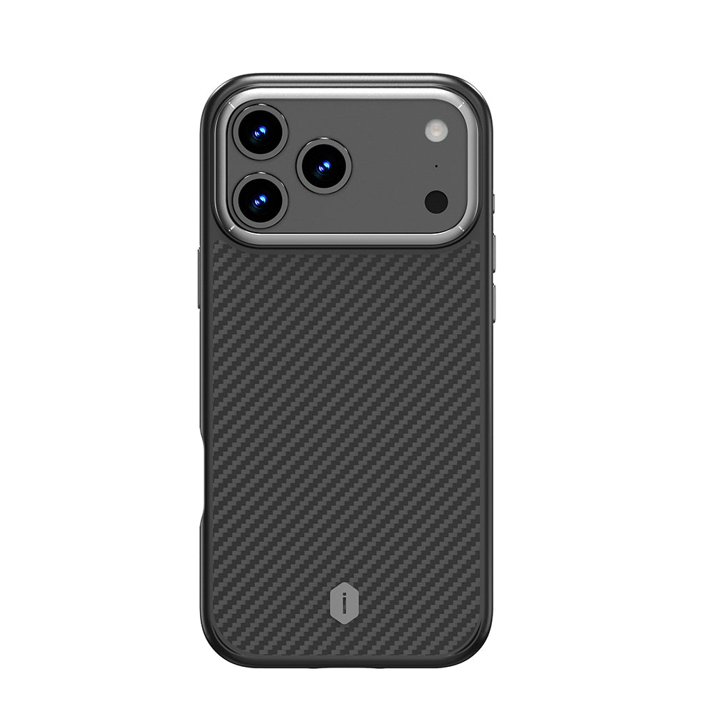 Apple iPhone 17 Pro Kılıf M-safe Şarj Özellikli Aramid Fiber Wiwu Defense Ultra Serisi DCC-205 Kapak Siyah