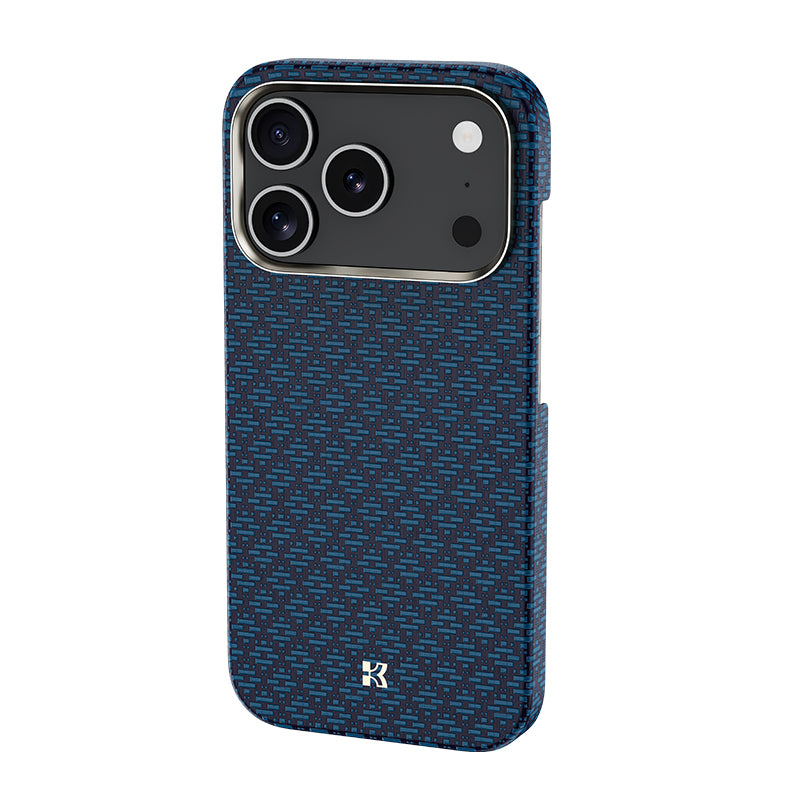 Apple iPhone 17 Pro Kılıf M-Safe Şarj Özellikli Benks ArmorAir ArmorGrid Serisi Kevlar Kapak Mavi