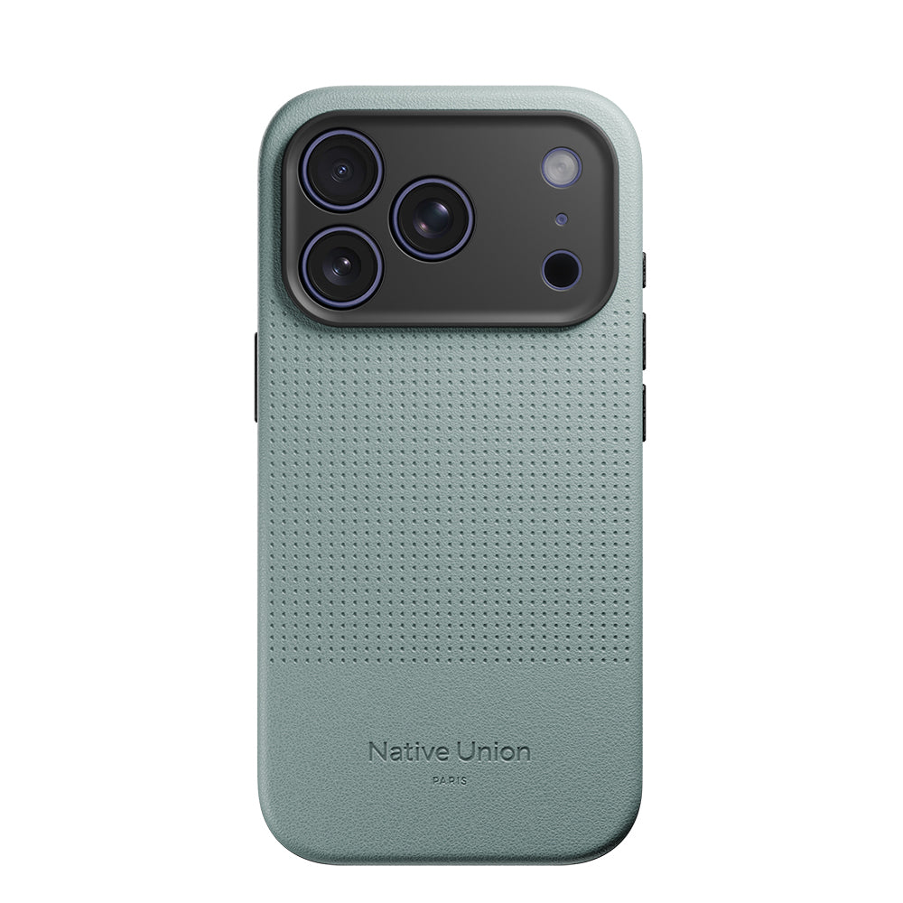 Apple iPhone 17 Pro Kılıf M-safe Şarj Özellikli Deri Dokulu Native Union 2025 Active Serisi Kapak Yeşil