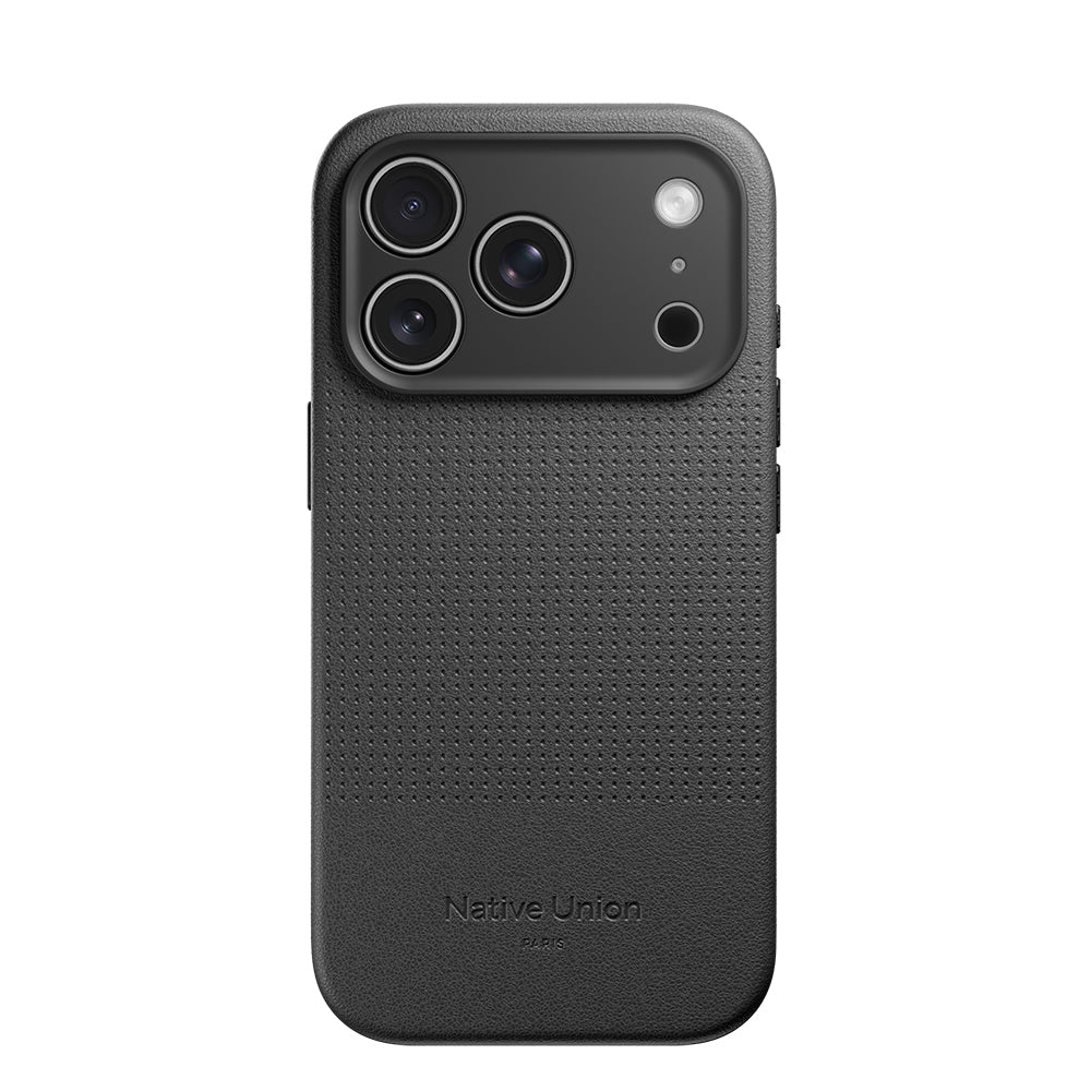 Apple iPhone 17 Pro Kılıf M-safe Şarj Özellikli Deri Dokulu Native Union 2025 Active Serisi Kapak Siyah