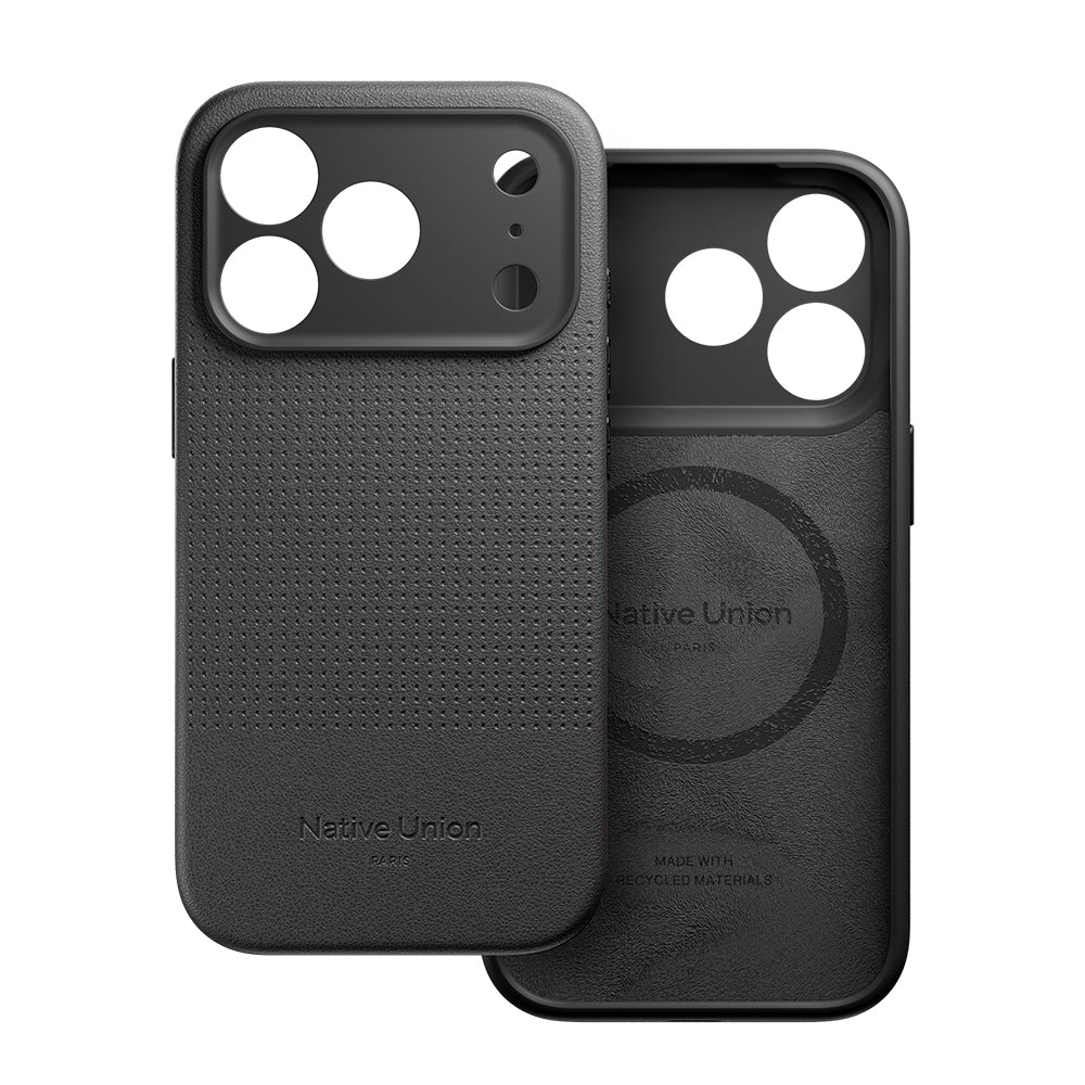 Apple iPhone 17 Pro Kılıf M-safe Şarj Özellikli Deri Dokulu Native Union 2025 Active Serisi Kapak Siyah