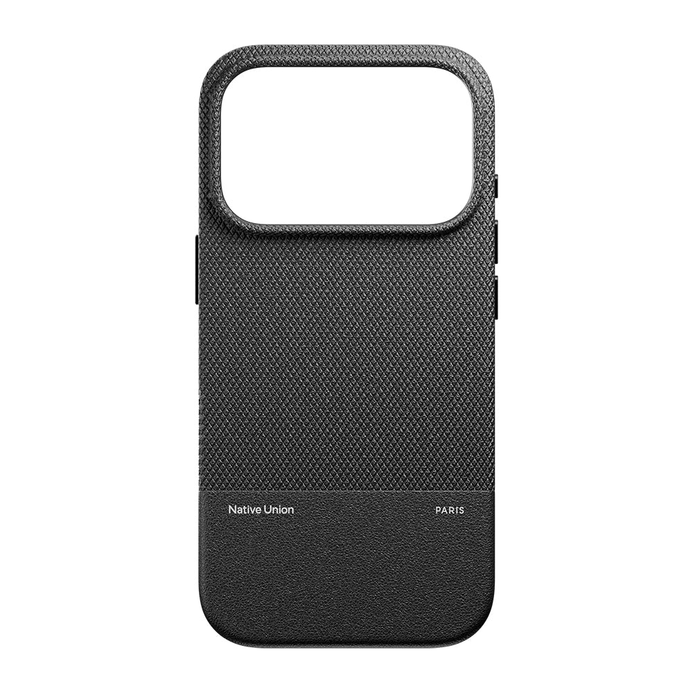 Apple iPhone 17 Pro Kılıf M-safe Şarj Özellikli Deri Dokulu Native Union RE Classic Serisi Kapak Siyah