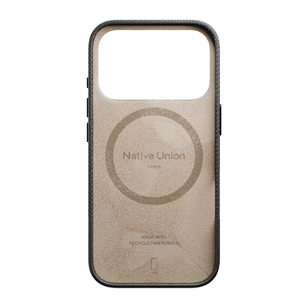 Apple iPhone 17 Pro Kılıf M-safe Şarj Özellikli Deri Dokulu Native Union RE Classic Serisi Kapak Siyah