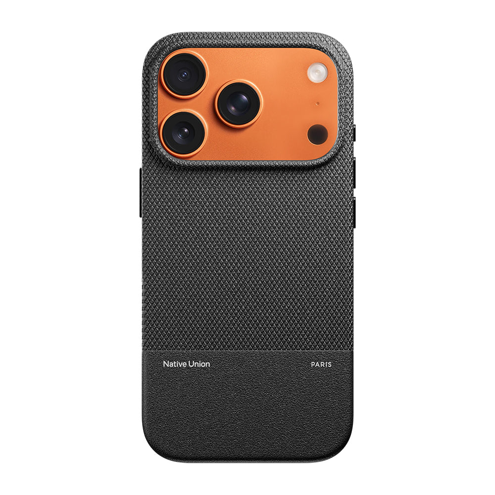 Apple iPhone 17 Pro Kılıf M-safe Şarj Özellikli Deri Dokulu Native Union RE Classic Serisi Kapak Siyah