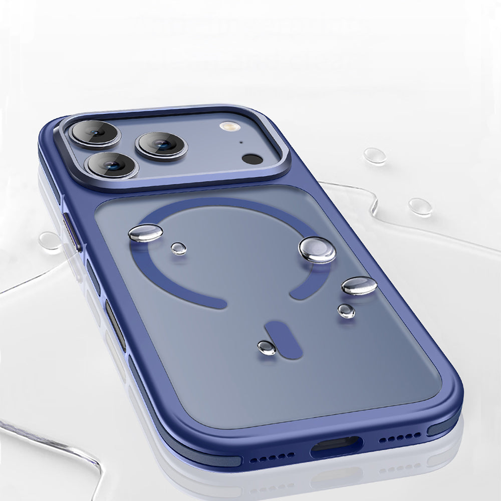 Apple iPhone 17 Pro Kılıf M-safe Şarj Özellikli Mat Görünümlü Wlons Vevo Kapak Mavi