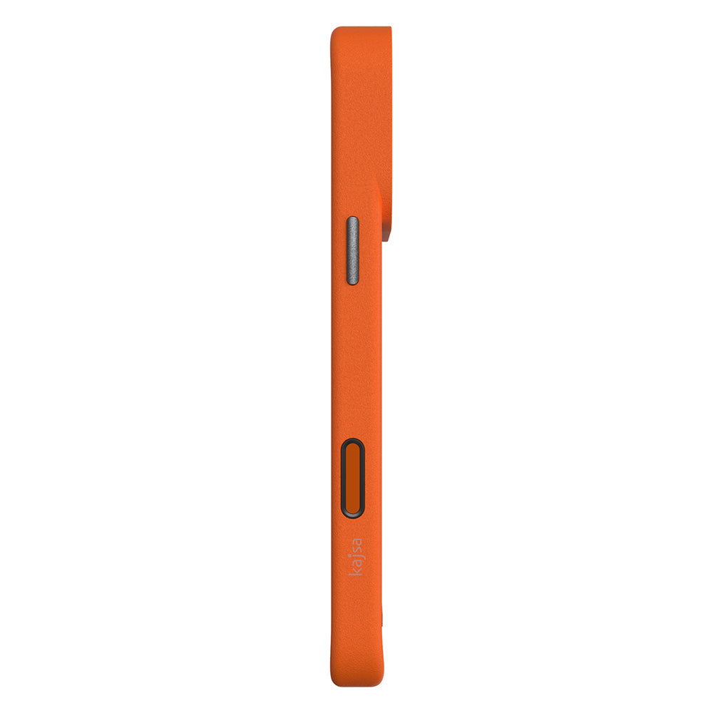 Apple iPhone 17 Pro Kılıf M-safe Şarj Özellikli O-Ring Metal Kamera Çerçeveli Kajsa Matrix Collection Kapak Turuncu
