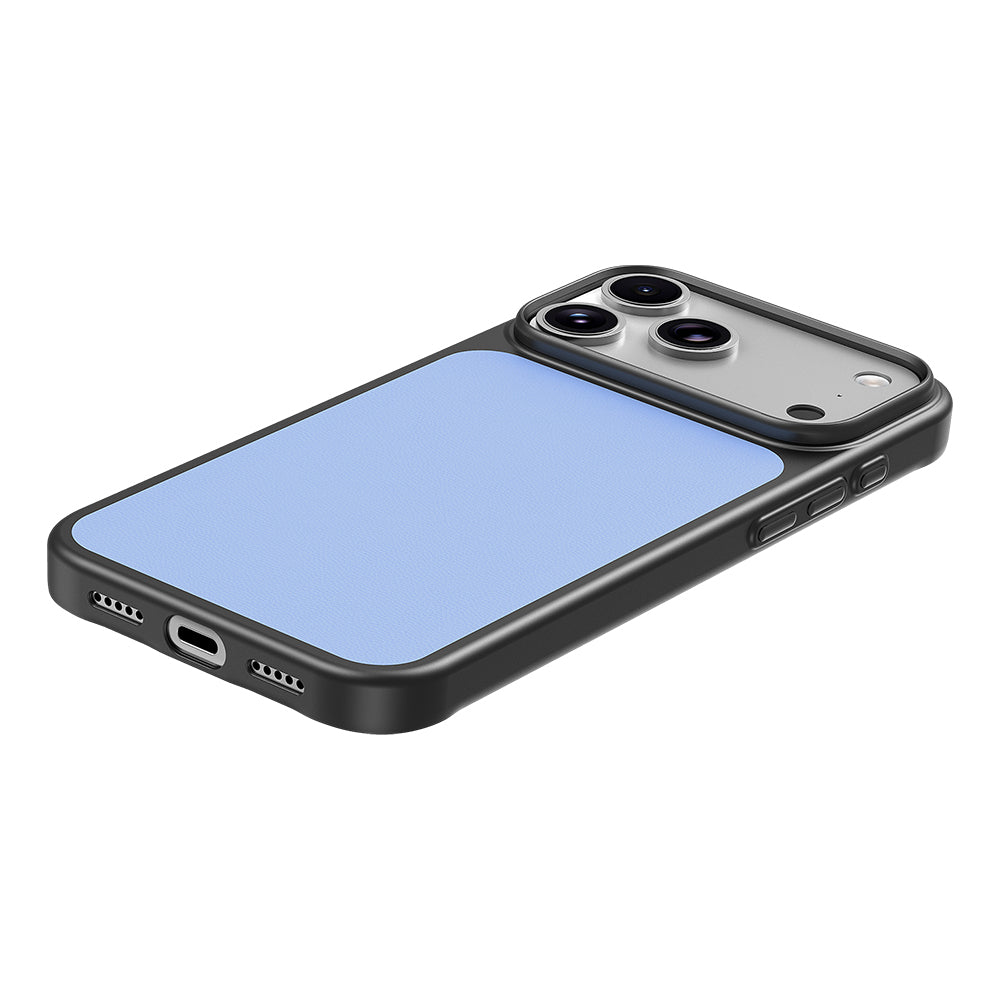 Apple iPhone 17 Pro Kılıf M-Safe Şarj Özellikli PU Zore Paris Trexo Sert PC Kapak Açık Mavi