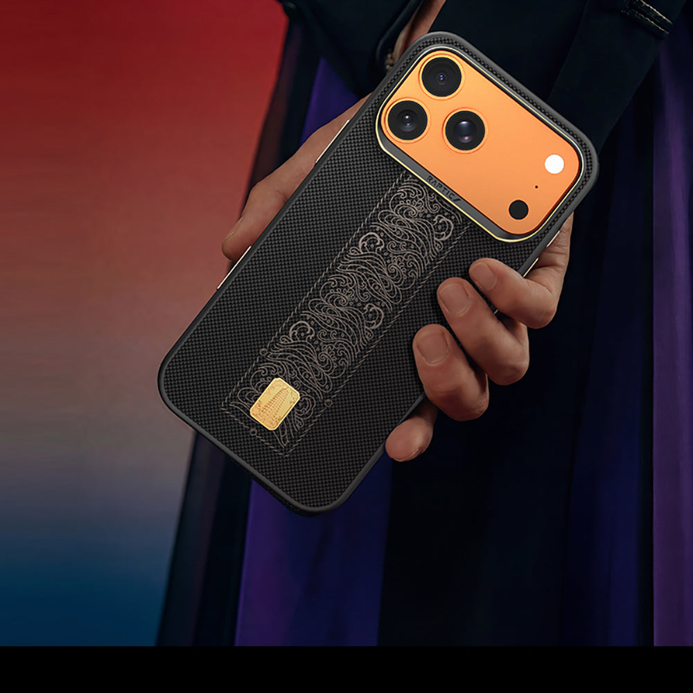 Apple iPhone 17 Pro Kılıf M-safe Şarj Özellikli Raptic Aramid Dual Rise Serisi 24 Ayar Altın Kaplamalı Kapak Siyah