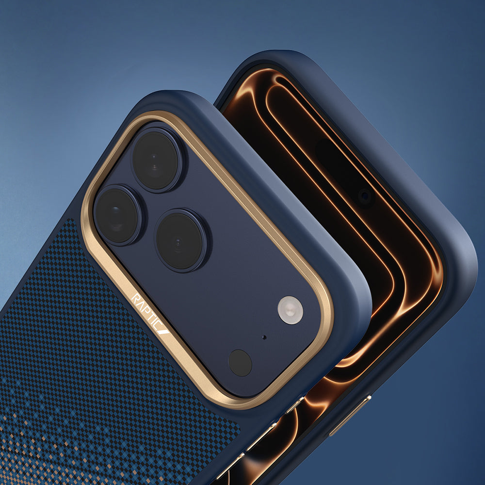 Apple iPhone 17 Pro Kılıf M-safe Şarj Özellikli Raptic Aramid Dual Serenity Serisi Kapak Lacivert