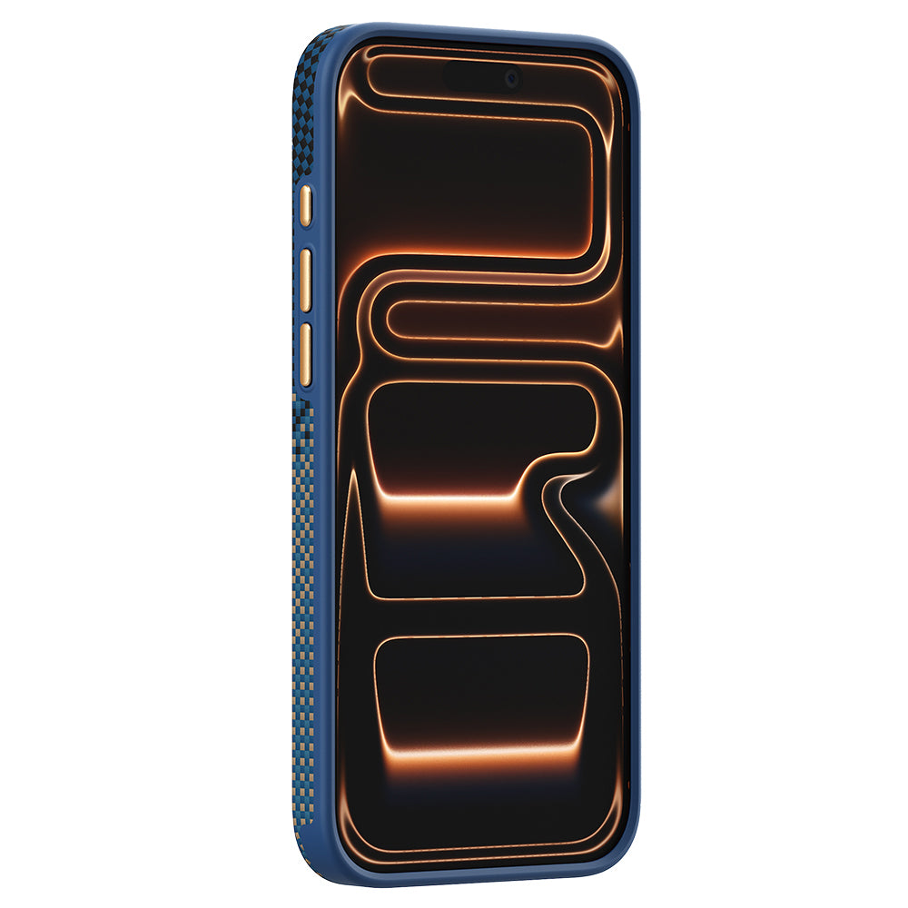 Apple iPhone 17 Pro Kılıf M-safe Şarj Özellikli Raptic Aramid Dual Ultra Serenity Serisi Kapak Lacivert