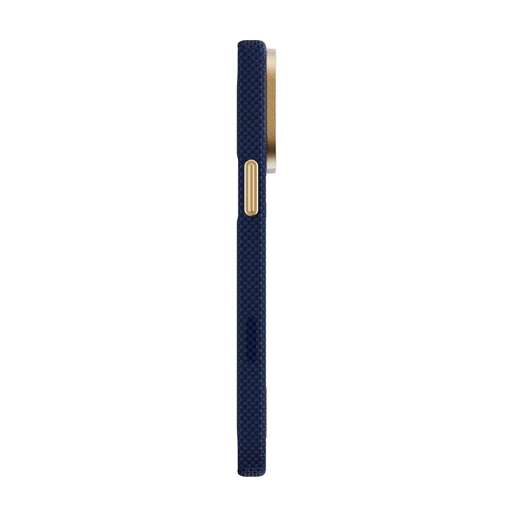 Apple iPhone 17 Pro Kılıf M-safe Şarj Özellikli Raptic Aramid Skin Chivalry Serisi Kapak Lacivert