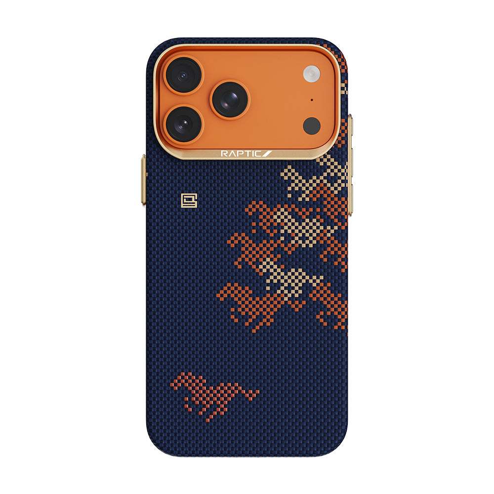 Apple iPhone 17 Pro Kılıf M-safe Şarj Özellikli Raptic Aramid Skin Chivalry Serisi Kapak Lacivert
