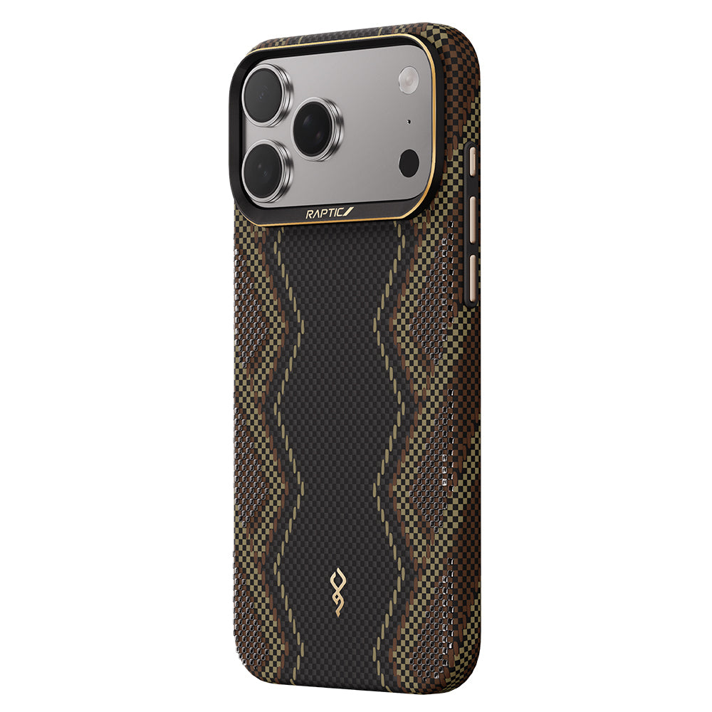 Apple iPhone 17 Pro Kılıf M-safe Şarj Özellikli Raptic Aramid Skin Scepter Serisi Kapak Siyah
