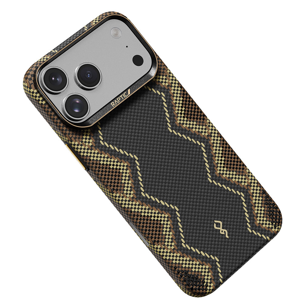 Apple iPhone 17 Pro Kılıf M-safe Şarj Özellikli Raptic Aramid Skin Scepter Serisi Kapak Siyah