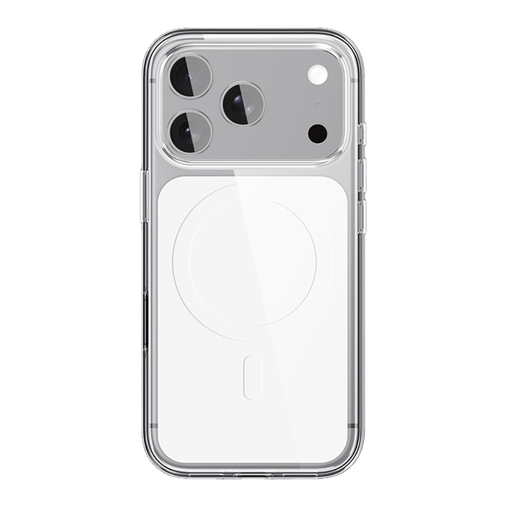 Apple iPhone 17 Pro Kılıf M-safe Şarj Özellikli Şeffaf Tasarımlı Wlons Apel Kapak Beyaz