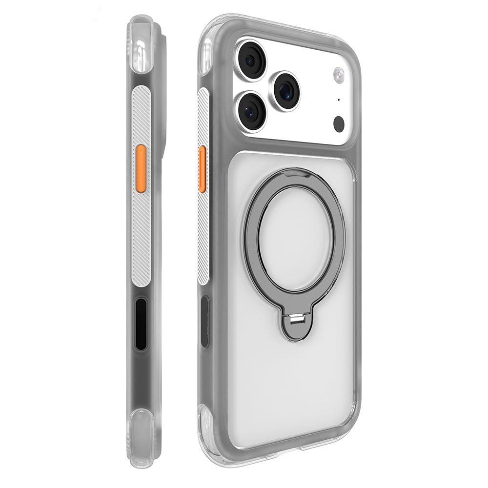 Apple iPhone 17 Pro Kılıf M-safe Şarj Özellikli Standlı Airbag Tasarımlı Mutural Air Shield Serisi Kapak Gri