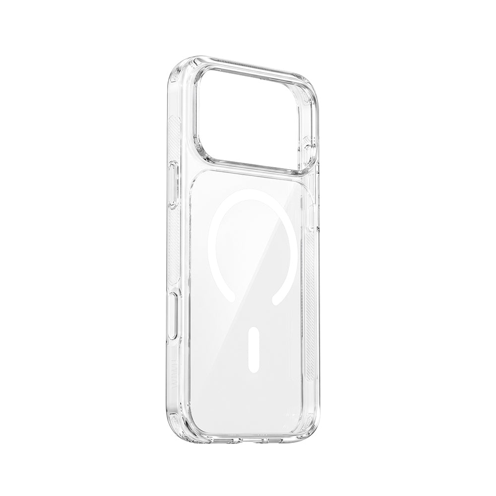 Apple iPhone 17 Pro Kılıf M-safe Şarj Özellikli Wiwu CS-202 Crystal Shield Pro Serisi Anti Yellowing Sert PC Kapak Şeffaf