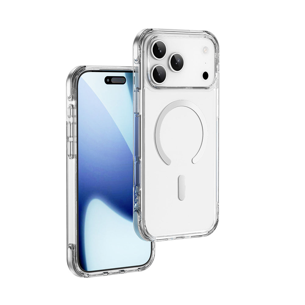 Apple iPhone 17 Pro Kılıf M-safe Şarj Özellikli Wiwu MCC-702 Titanyum Pro Serisi Sert PC Kapak Şeffaf