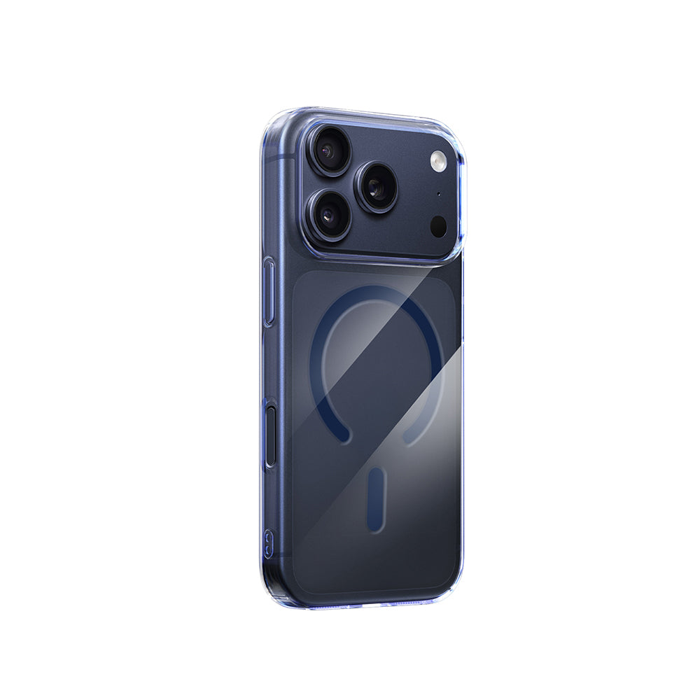 Apple iPhone 17 Pro Kılıf M-safe Şarj Özellikli Wiwu YXK-207 Invisible Pro Sert PC Kapak Mavi
