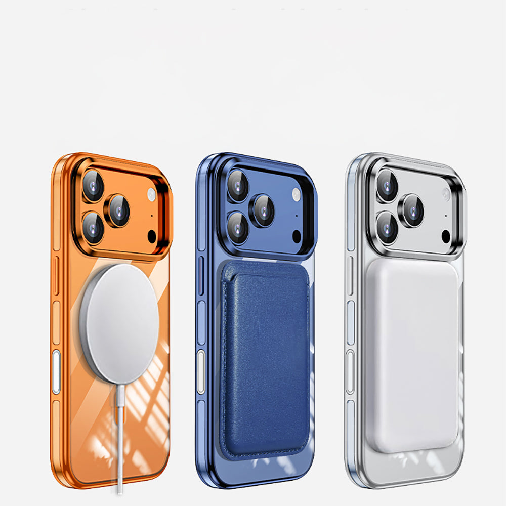 Apple iPhone 17 Pro Kılıf M-safe Şarj Özellikli Wlons Standlı Efsane Kapak Gümüş