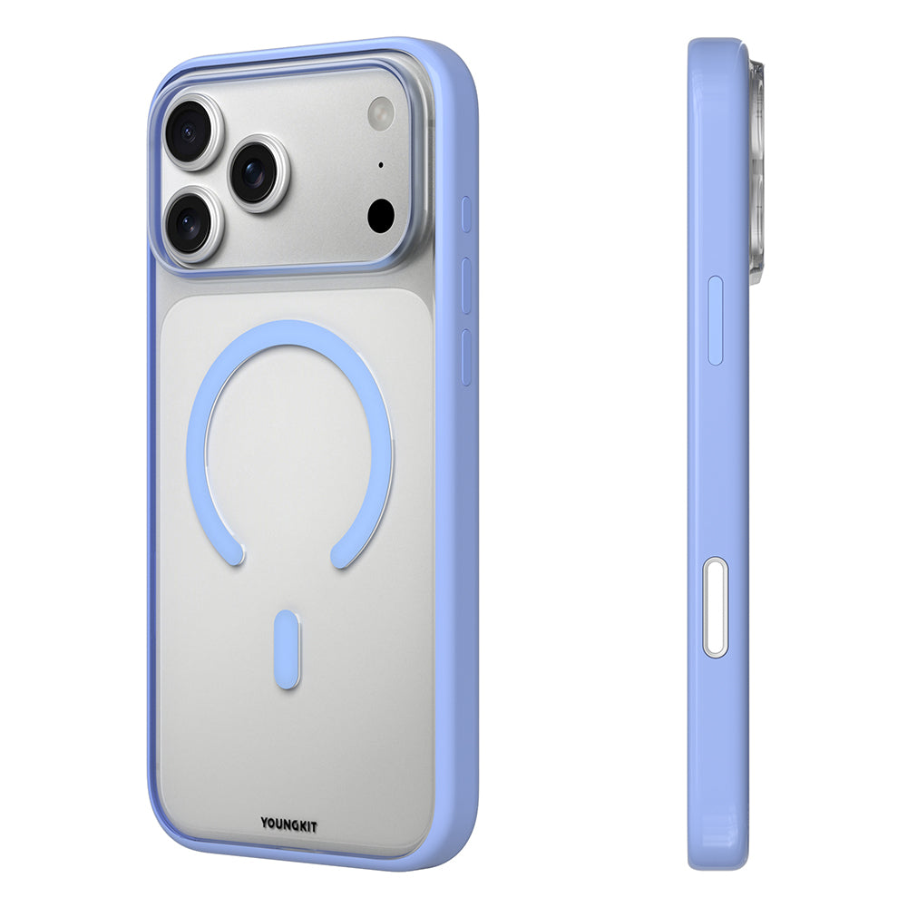 Apple iPhone 17 Pro Kılıf M-safe Şarj Özellikli Youngkit High Definition Serisi Kapak Mavi