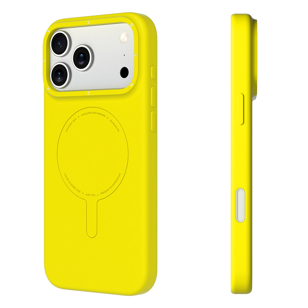 Apple iPhone 17 Pro Kılıf M-Safe Şarj Özellikli Youngkit Morandi Serisi Kapak Sarı