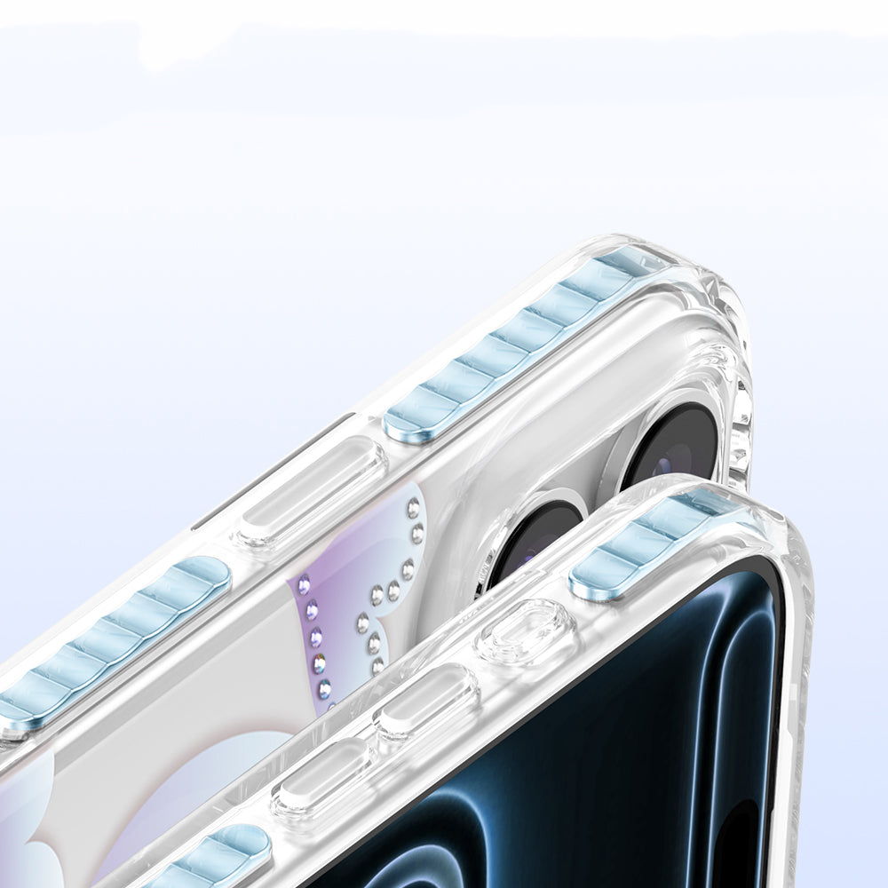 Apple iPhone 17 Pro Kılıf M-Safe Şarj Özellikli Zore Paris Elvo Sert PC Kapak Mavi