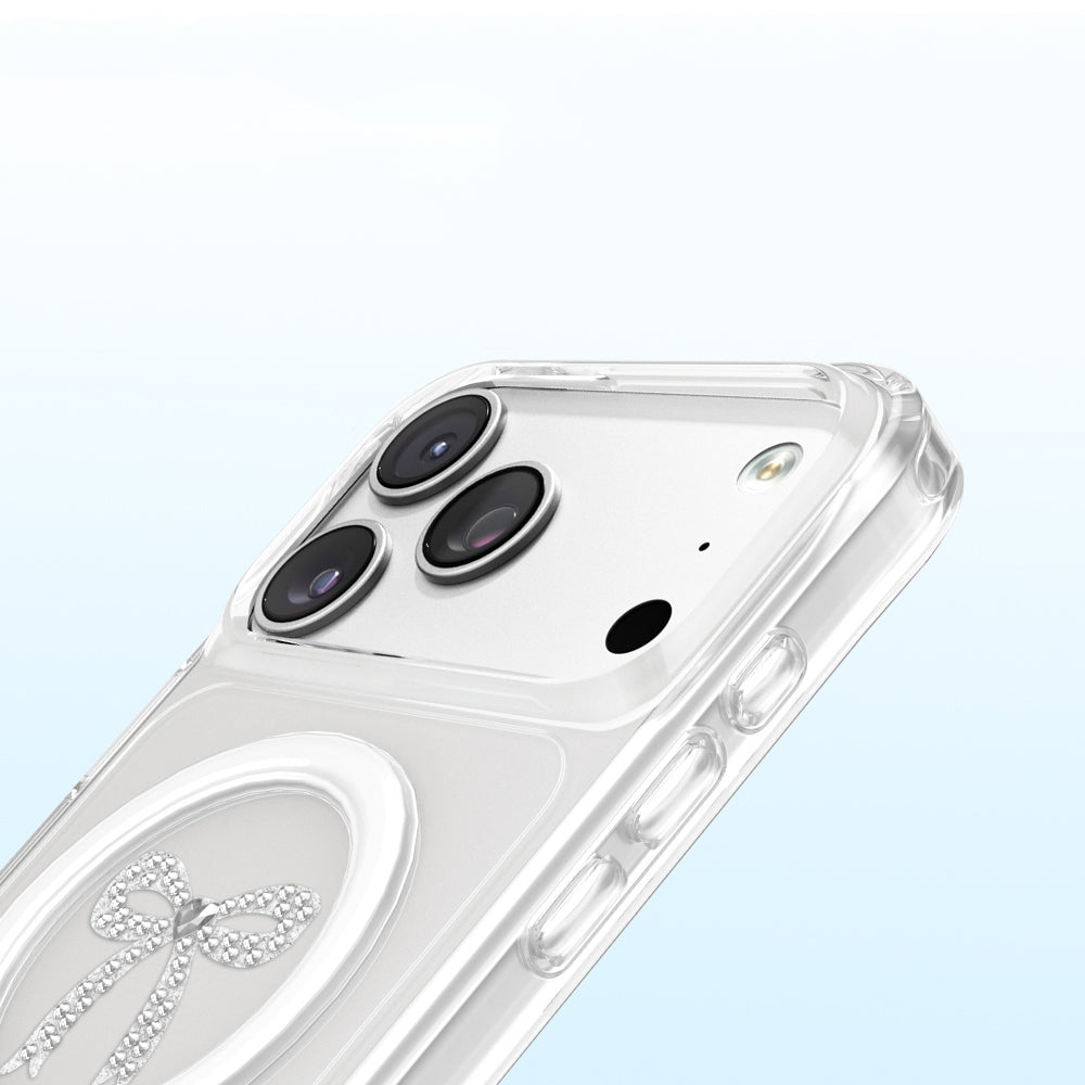 Apple iPhone 17 Pro Kılıf M-Safe Şarj Özellikli Zore Paris Mova Sert PC Kapak Şeffaf