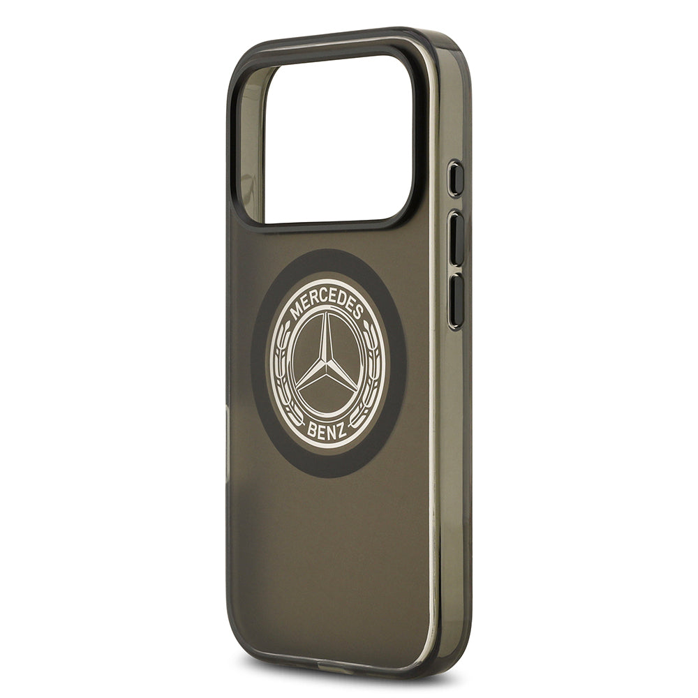 Apple iPhone 17 Pro Kılıf Mercedes Benz Orjinal Lisanslı M-safe Şarj Özellikli Buzlu PC Nostaljik Yıldız Dizayn Kapak Siyah