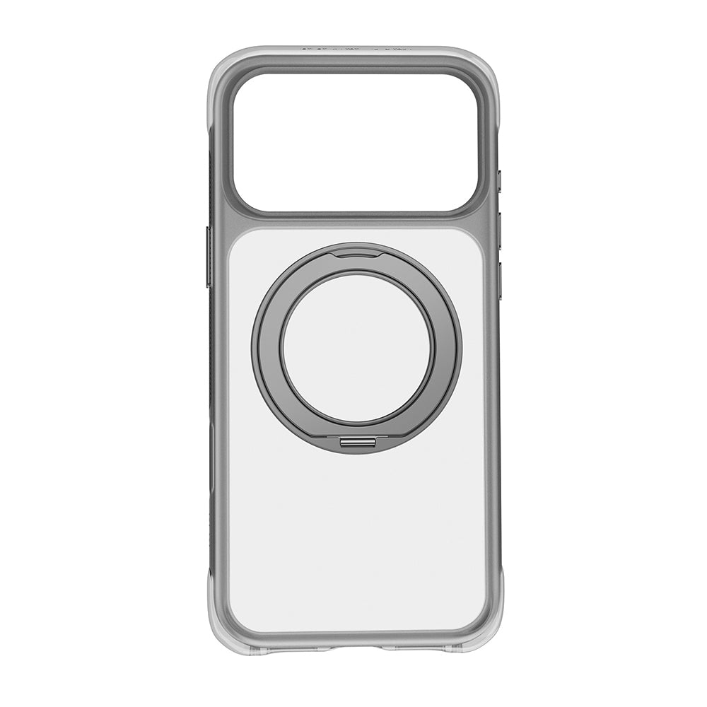 Apple iPhone 17 Pro Kılıf Wiwu AG-203 AeroGuard Ultra Serisi M-safe Şarj Özellikli Airbag Tasarımlı Standlı Kapak Gri