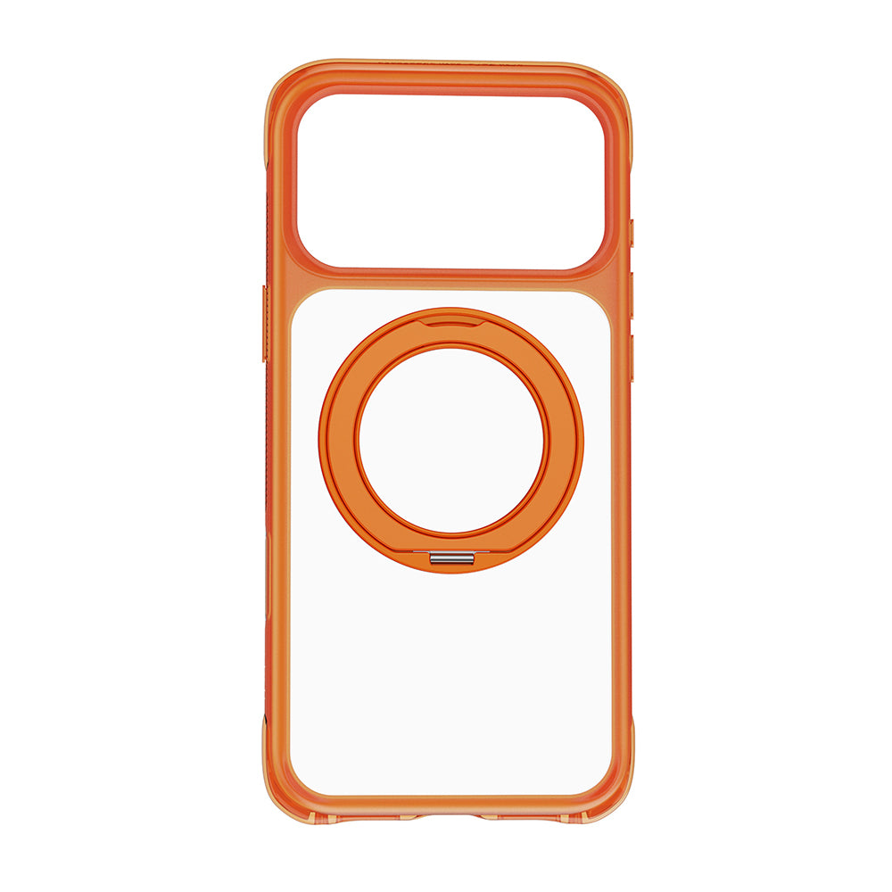 Apple iPhone 17 Pro Kılıf Wiwu AG-203 AeroGuard Ultra Serisi M-safe Şarj Özellikli Airbag Tasarımlı Standlı Kapak Turuncu