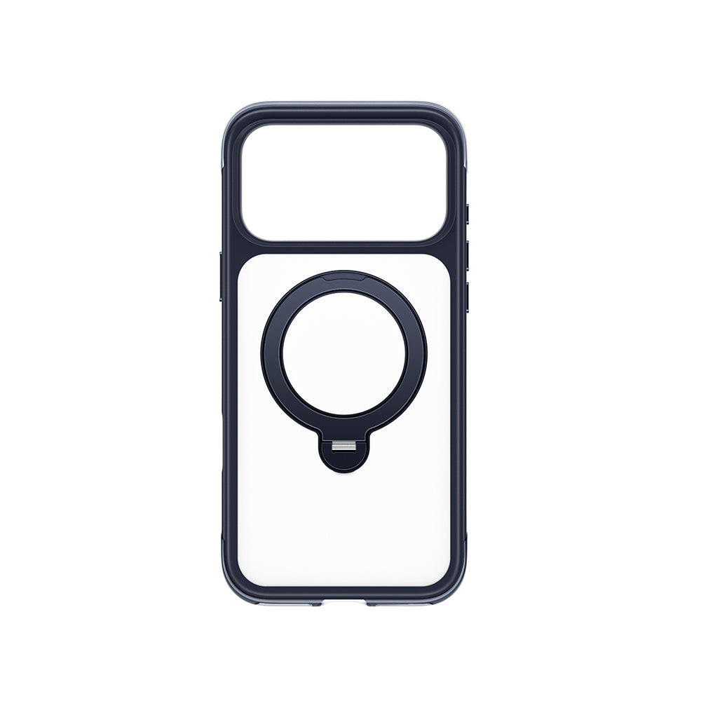 Apple iPhone 17 Pro Kılıf Wiwu AS-203 AeroShield Ultra Serisi M-safe Şarj Özellikli Airbag Tasarımlı Standlı Kapak Lacivert