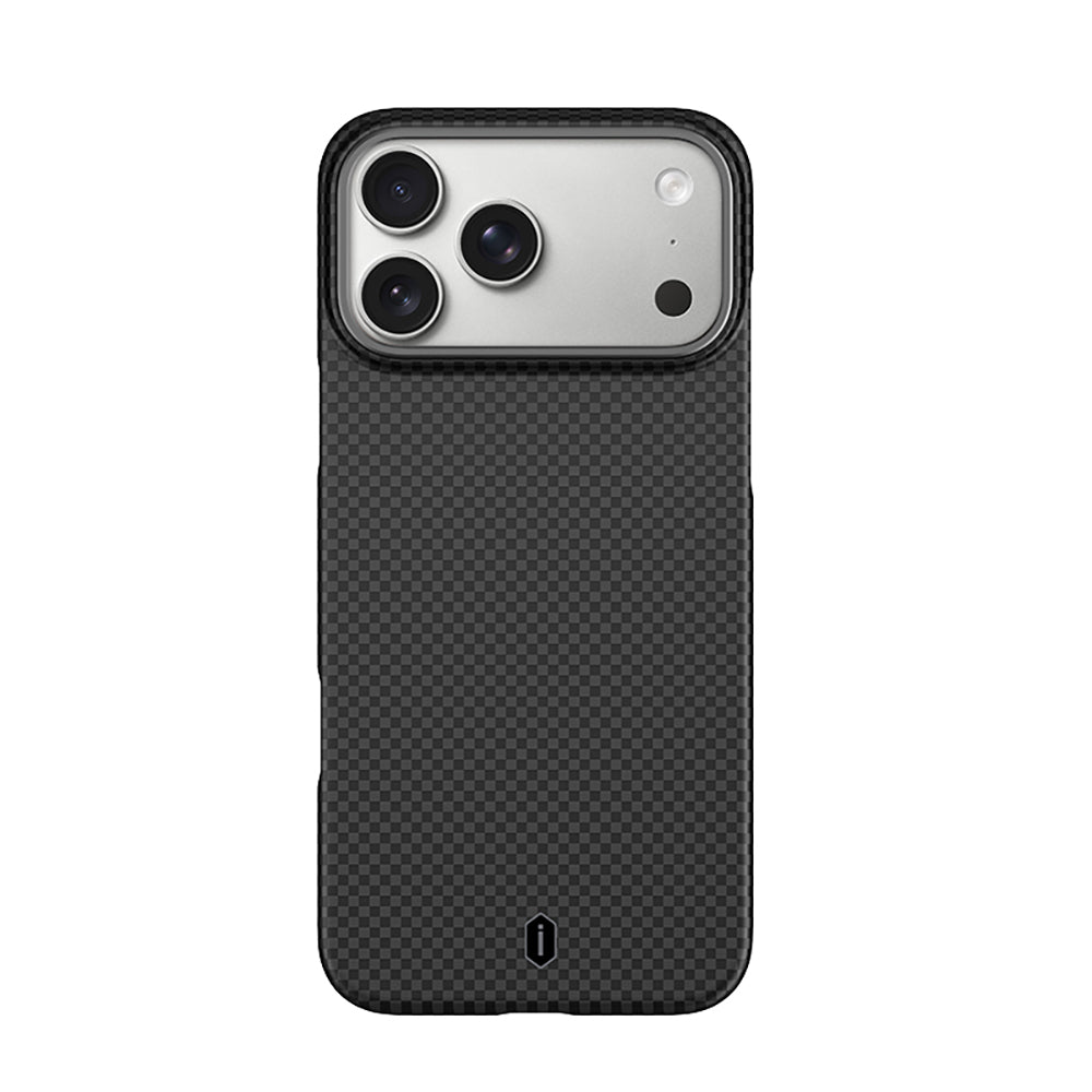Apple iPhone 17 Pro Kılıf Wiwu DCC-208 Magsafe Şarj Özellikli Aramid Fiber Tasarım Kevlar Kapak Siyah