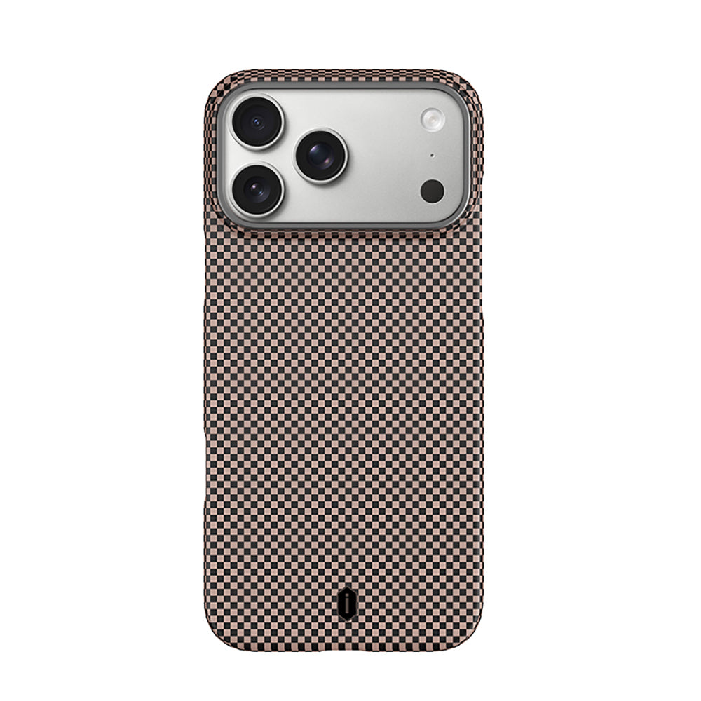 Apple iPhone 17 Pro Kılıf Wiwu DCC-208 Magsafe Şarj Özellikli Aramid Fiber Tasarım Kevlar Kapak Gold