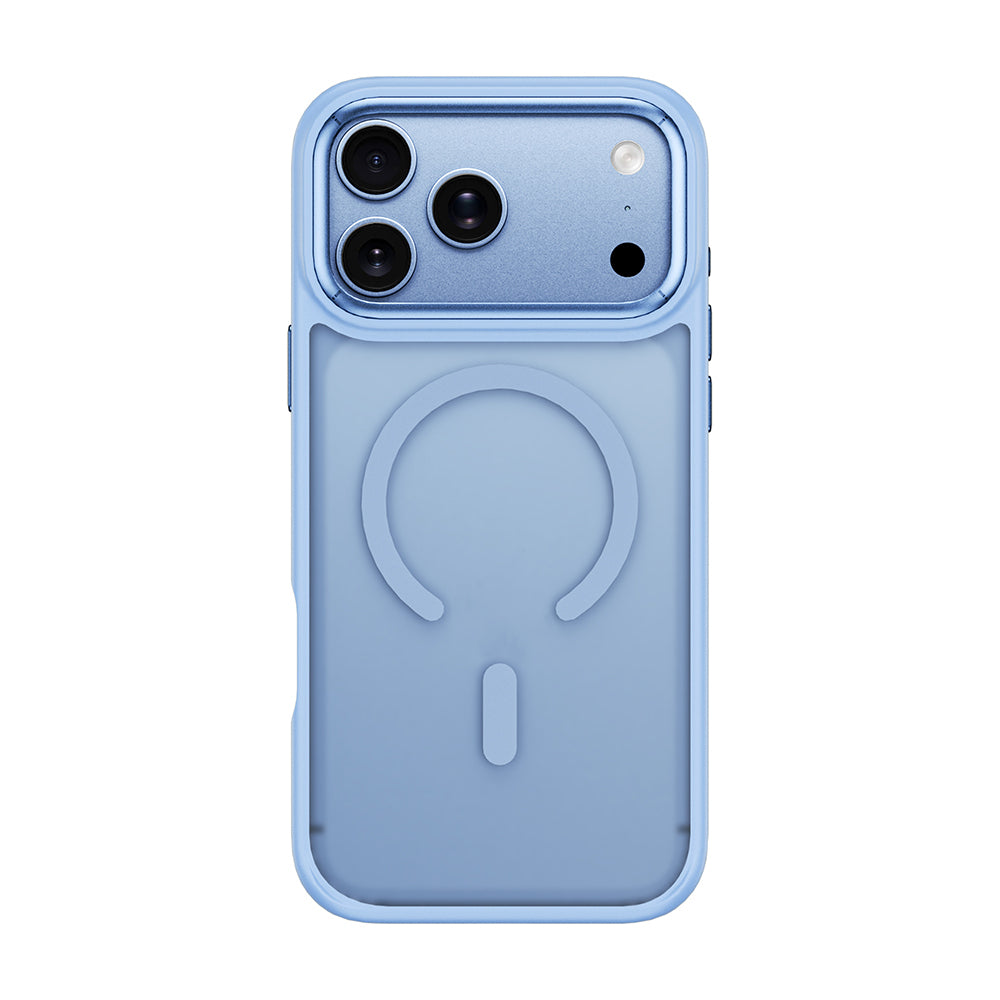 Apple iPhone 17 Pro Kılıf Wiwu FGG-012 ArmorPro Serisi M-safe Şarj Özellikli Parmak İzi Bırakmayan Kılıf Açık Mavi