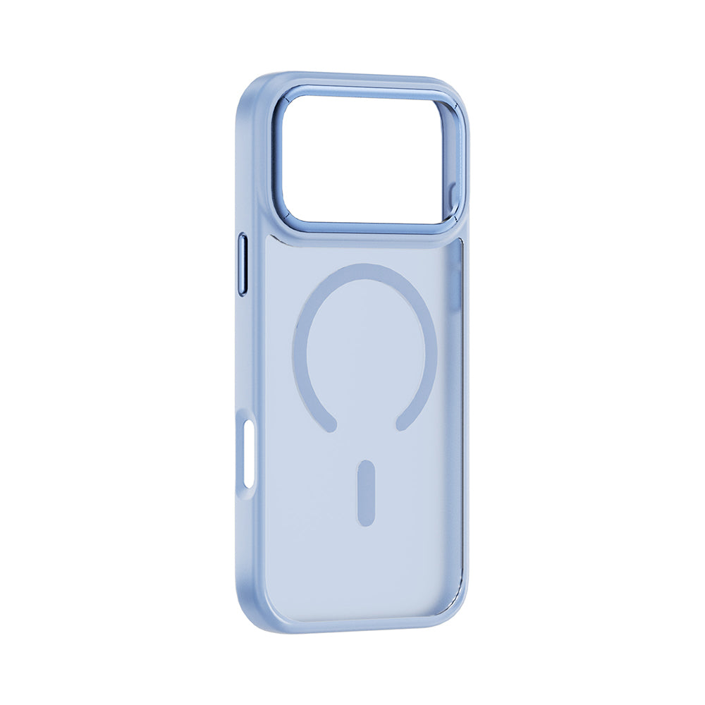 Apple iPhone 17 Pro Kılıf Wiwu FGG-012 ArmorPro Serisi M-safe Şarj Özellikli Parmak İzi Bırakmayan Kılıf Açık Mavi