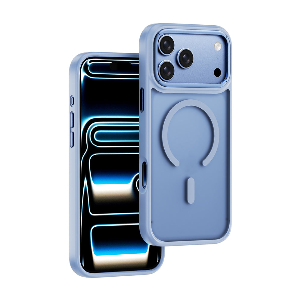 Apple iPhone 17 Pro Kılıf Wiwu FGG-012 ArmorPro Serisi M-safe Şarj Özellikli Parmak İzi Bırakmayan Kılıf Açık Mavi