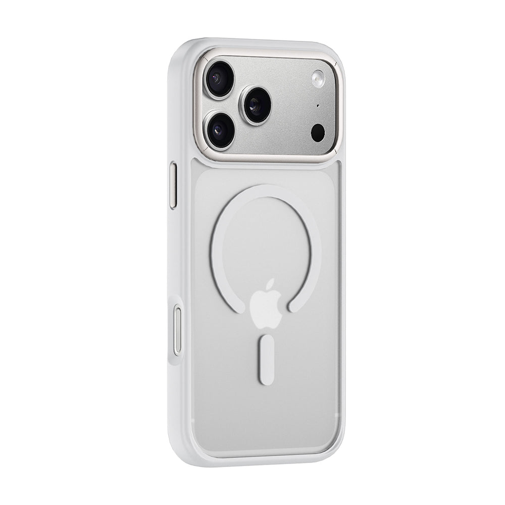 Apple iPhone 17 Pro Kılıf Wiwu FGG-012 ArmorPro Serisi M-safe Şarj Özellikli Parmak İzi Bırakmayan Kılıf Beyaz
