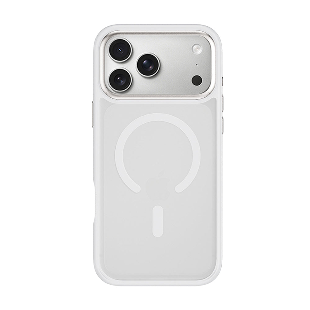 Apple iPhone 17 Pro Kılıf Wiwu FGG-012 ArmorPro Serisi M-safe Şarj Özellikli Parmak İzi Bırakmayan Kılıf Beyaz