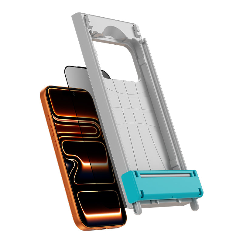 (17 Serisi)Apple iPhone Benks Glass Warrior 2.0 EZFita Privacy Hayalet Cam Ekran Koruyucu + Kolay Uygulama Aparatı Siyah