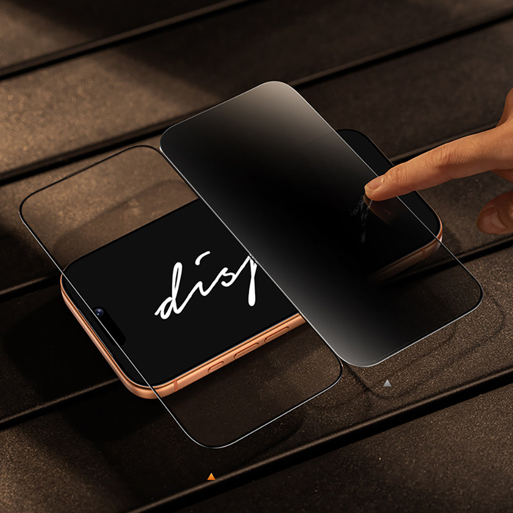 (17 Serisi)Apple iPhone Benks Glass Warrior 2.0 EZFita Privacy Hayalet Cam Ekran Koruyucu + Kolay Uygulama Aparatı Siyah