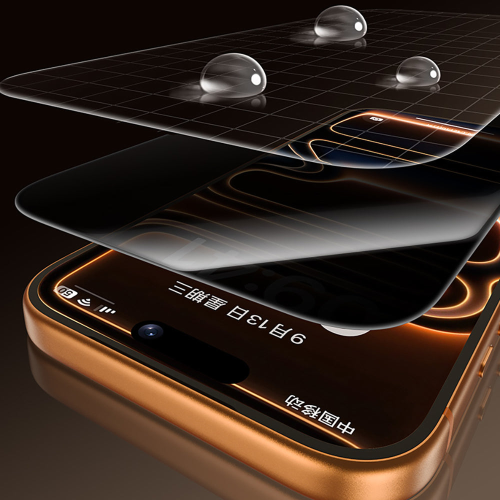 (17 Serisi)Apple iPhone Benks Glass Warrior 2.0 EZFita Privacy Hayalet Cam Ekran Koruyucu + Kolay Uygulama Aparatı Siyah