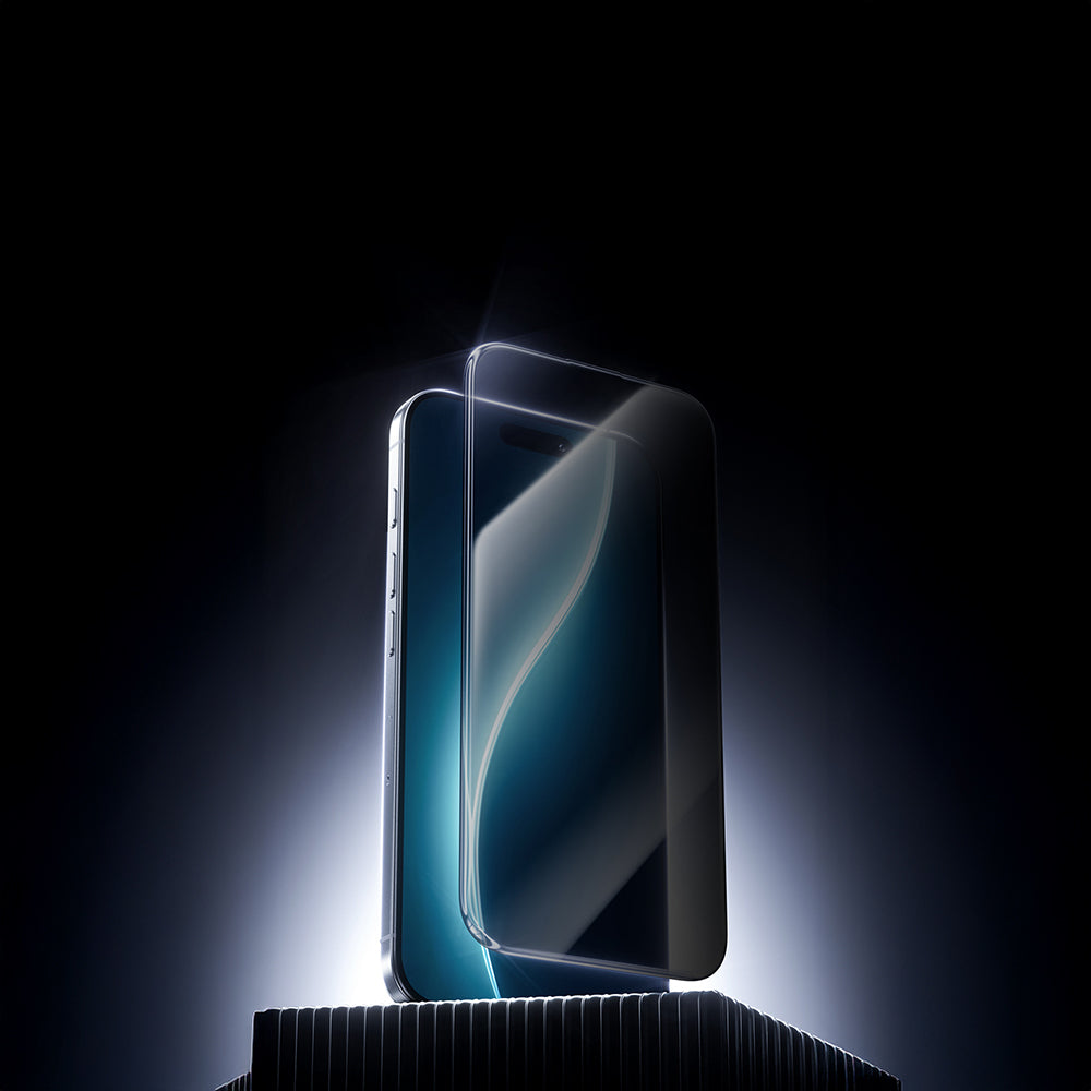 (17 Serisi)Apple iPhone  Benks Glass Warrior Privacy HD Cam Ekran Koruyucu + Kolay Uygulama Aparatlı Siyah