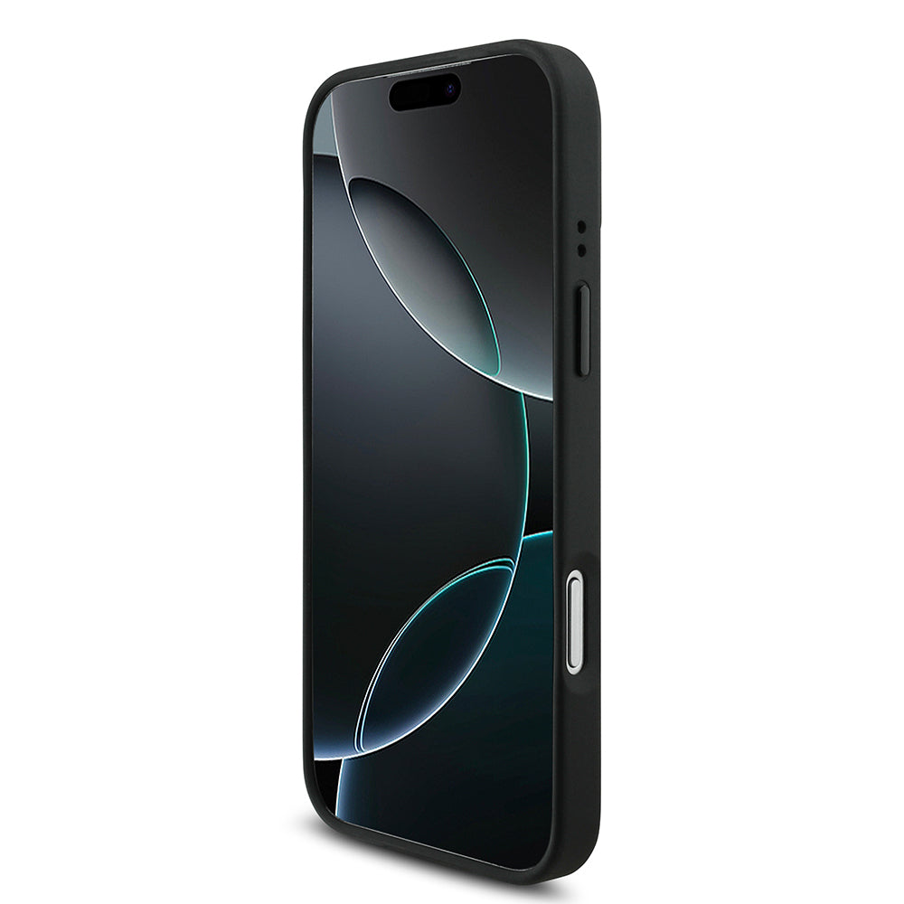 Apple iPhone 17 Pro Max Kılıf BMW Orjinal Lisanslı M-safe Şarj Özellikli Deri Arka Yüzey Metal Logolu Delikli Şerit Tasarımlı Kapak Mavi