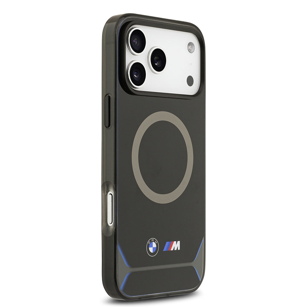 Apple iPhone 17 Pro Max Kılıf BMW Orjinal Lisanslı M-safe Şarj Özellikli Metal Buton Tasarımlı IML Baskılı M Dizayn Kapak Mavi