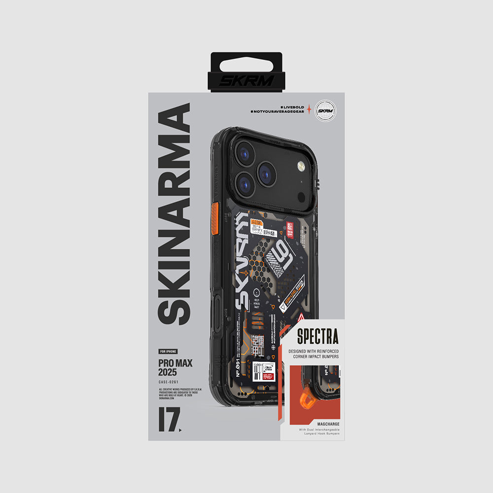 Apple iPhone 17 Pro Max Kılıf Desenli Airbag Tasarımlı Skinarma Spectra Kapak Siyah