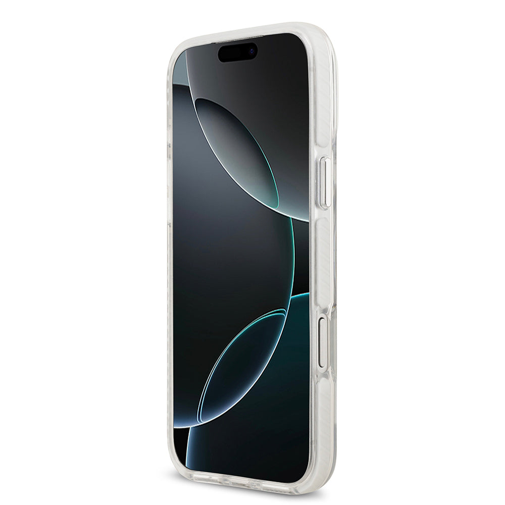 Apple iPhone 17 Pro Max Kılıf Lacoste Orjinal Lisanslı M-safe Şarj Özellikli İkonik Timsah Logolu Buzlu Kapak Beyaz