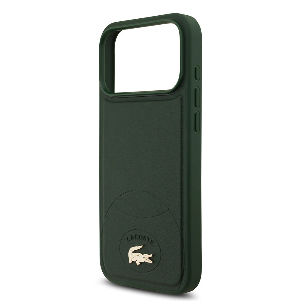 Apple iPhone 17 Pro Max Kılıf Lacoste Orjinal Lisanslı M-safe Şarj Özellikli PU Deri Tasarımlı Metal Logolu Kapak Yeşil