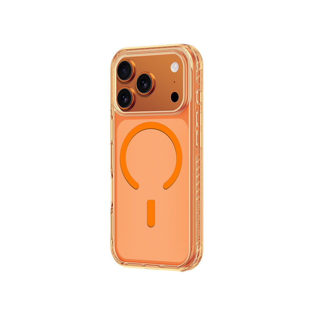 Apple iPhone 17 Pro Max Kılıf M-Safe Şarj Özellikli Airbag Tasarımlı AmazingThing Titan Pro Serisi Kapak Turuncu