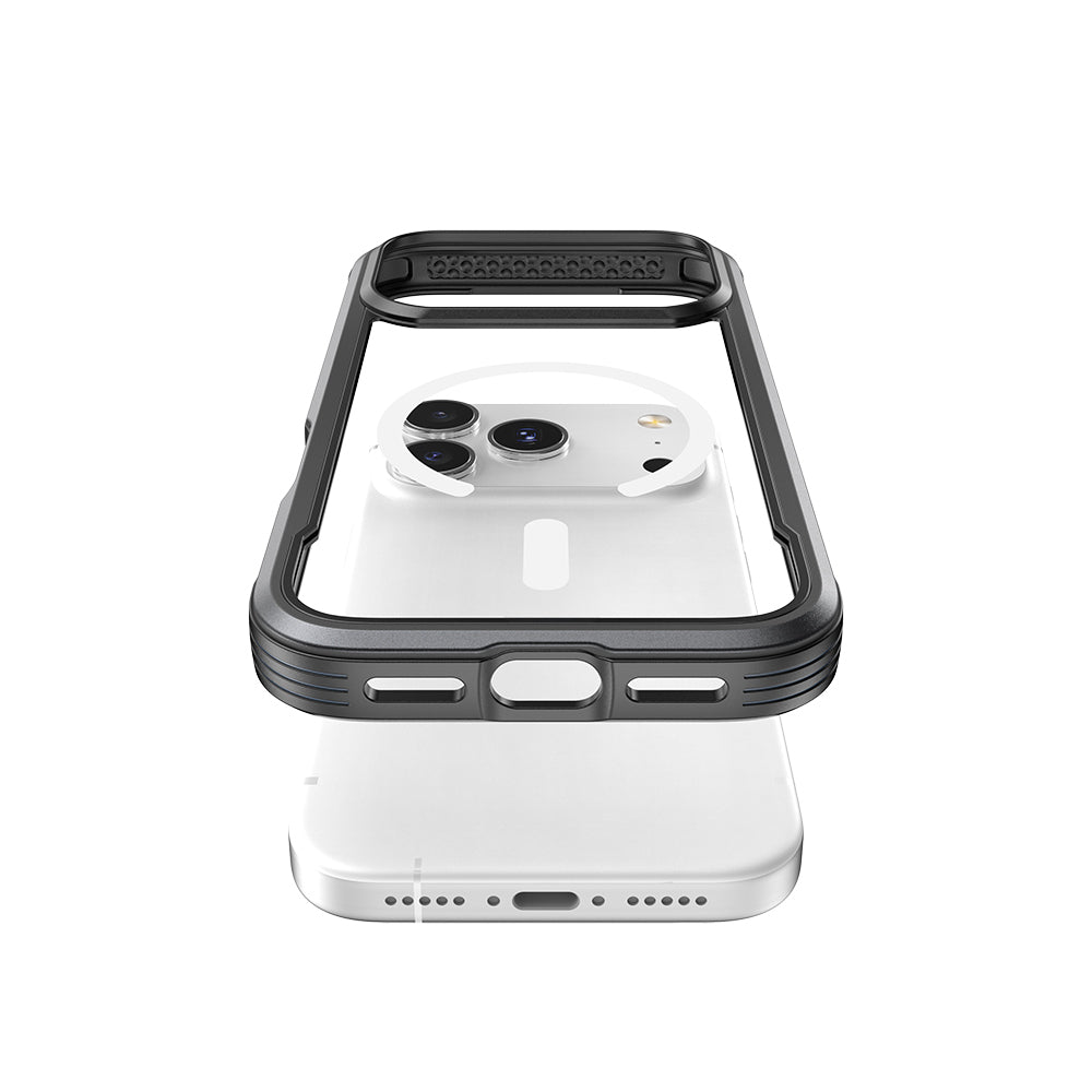 Apple iPhone 17 Pro Max Kılıf M-safe Şarj Özellikli Airbagli Raptic Shield Serisi Şeffaf Arka Yüzey Kapak Siyah